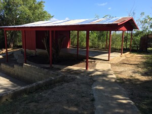 Red building extension